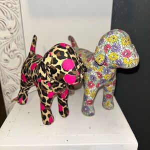 Pink by Victoria Secret, Leopard and Floral Patterned Dog Plush Set